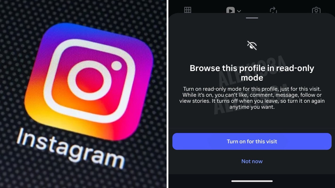 An Instagram logo and a prompt for read-only mode.