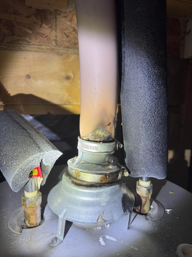 Pipes with an insecure fitting.