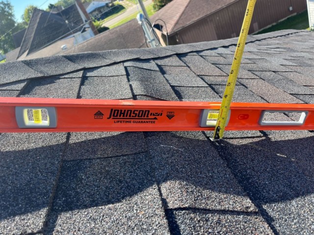 A level on a roof.
