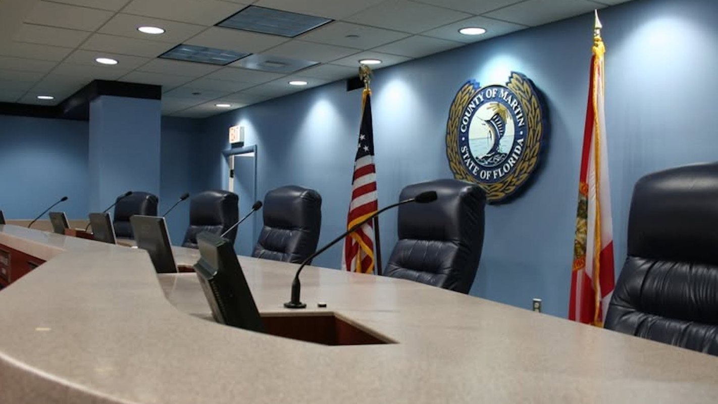 The Martin County boardroom.