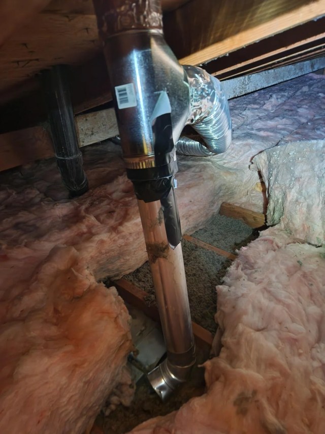 A roof vent duct with no connection.