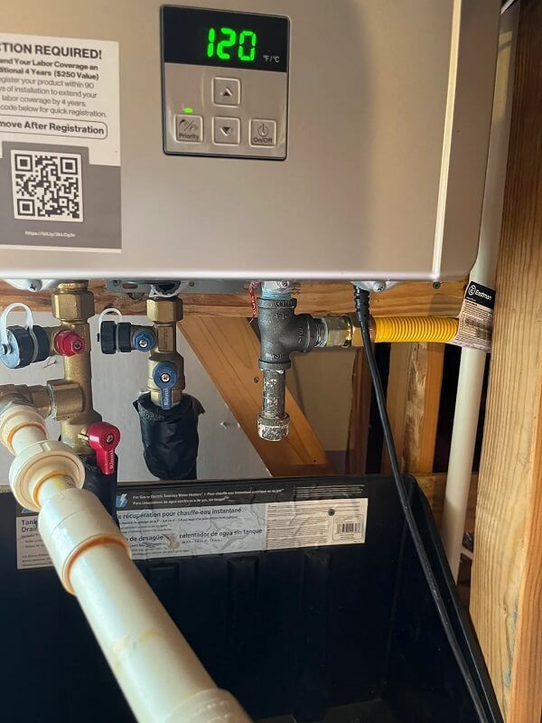 Water heater pipes.