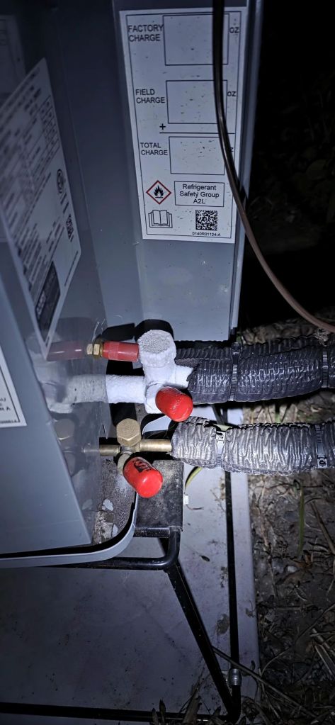 Pipes connected to a furnace.