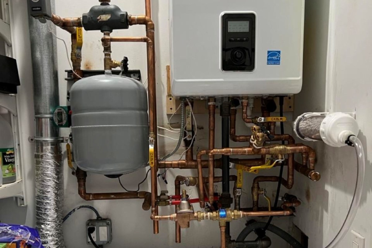 A Navien water heater.