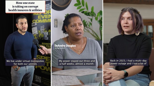 Customers discussing their utility companies.