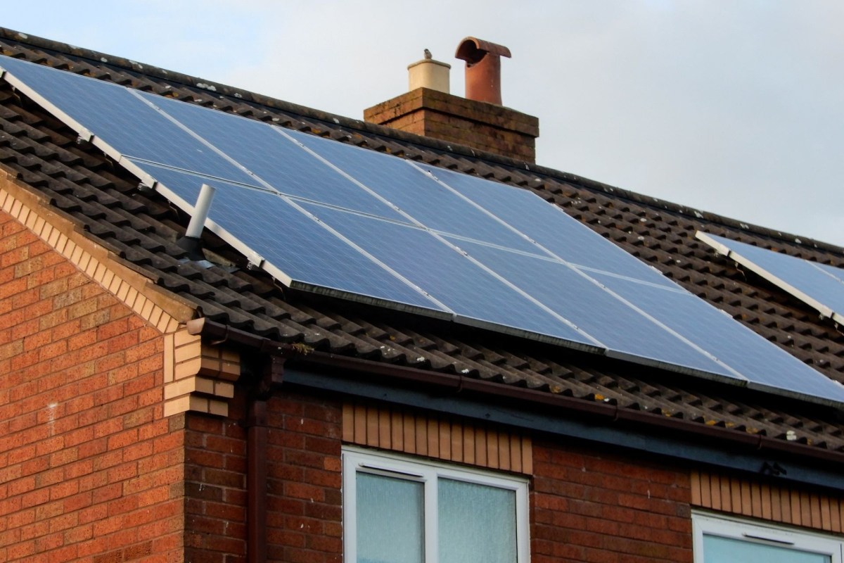 A home with rooftop solar.