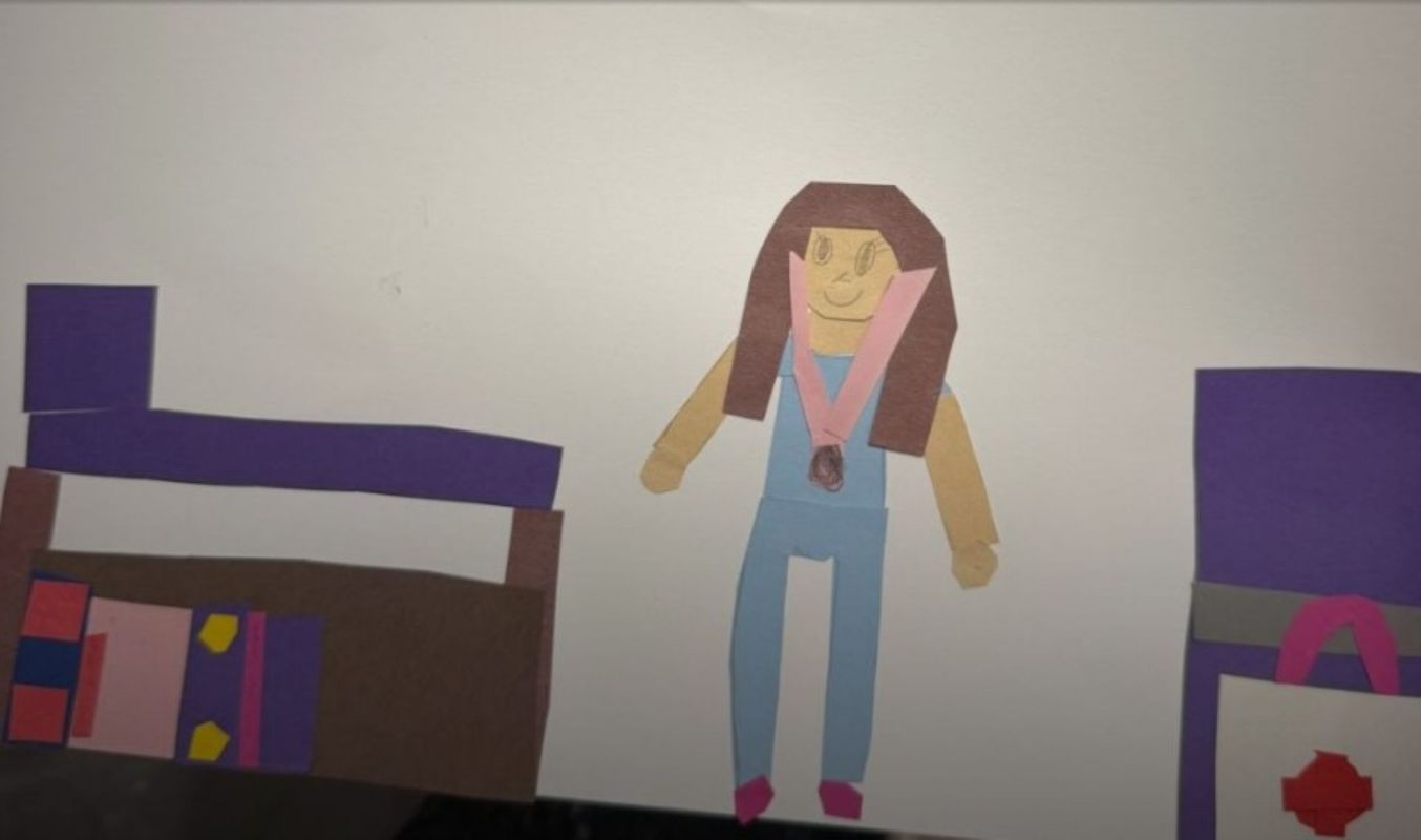 A self portrait of a child as a nurse.
