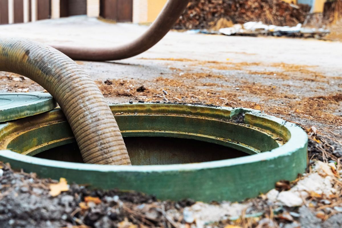 A pump in a septic tank.