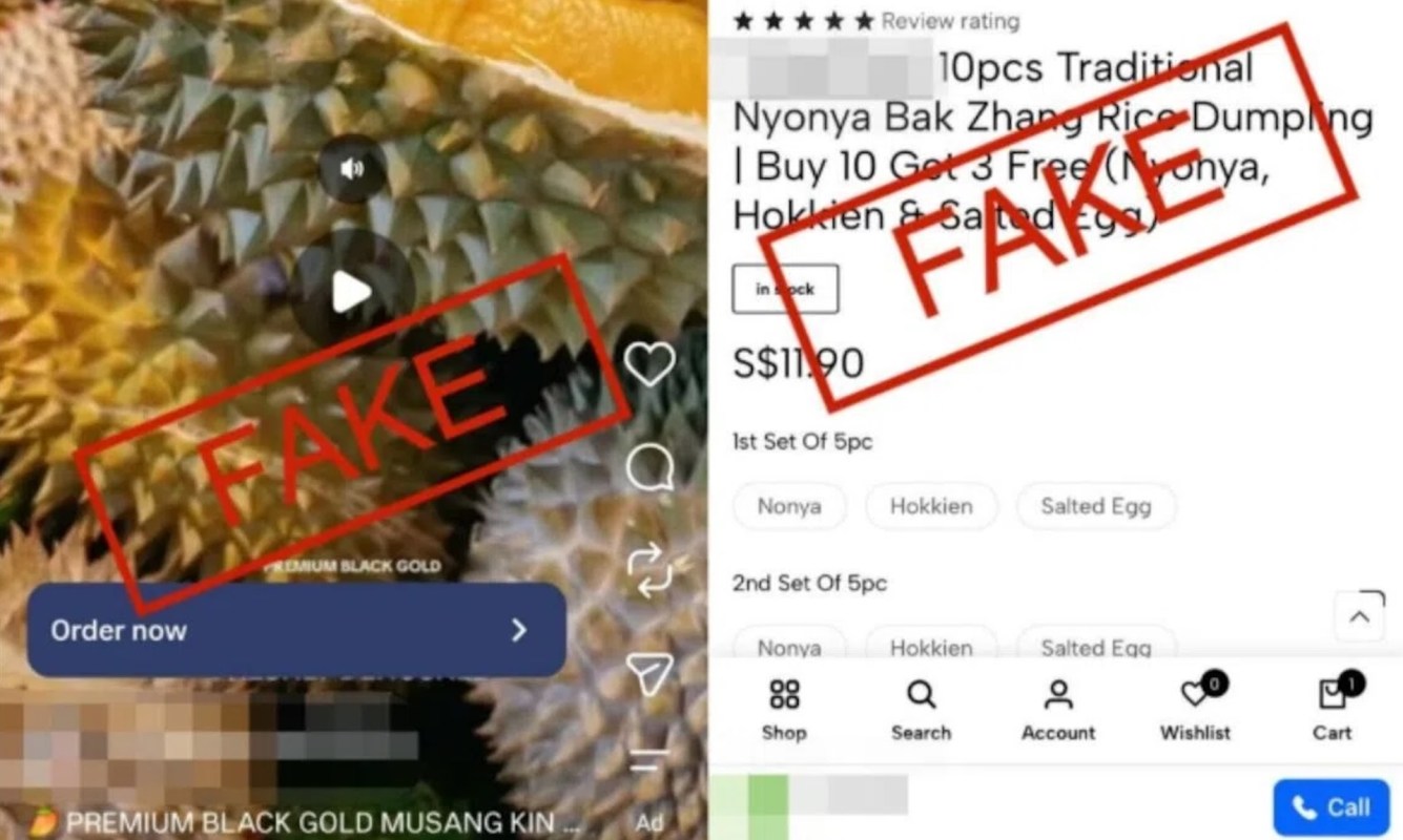 Ads for fake products.