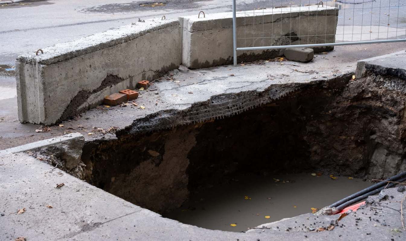 A large sinkhole.