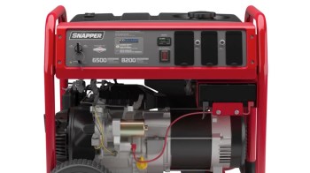 A red Snapper generator with controls and engine components visible.