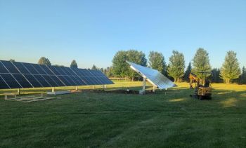 Solar panels under construction.