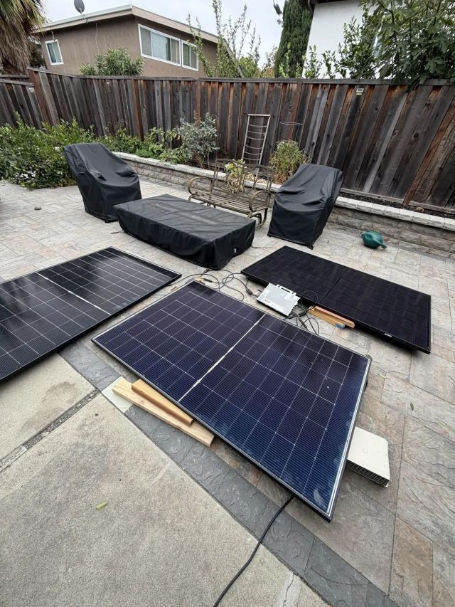 Solar panels on a patio.