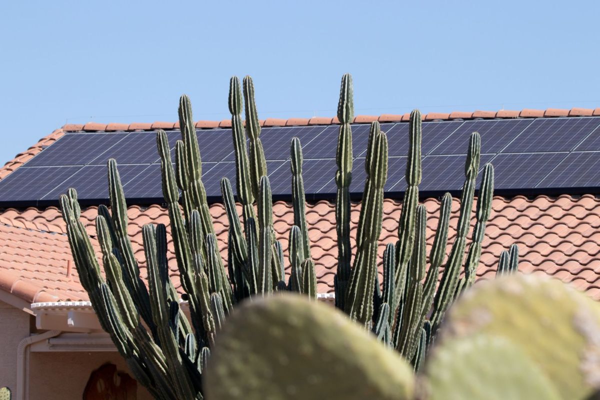 Solar panels on a home.