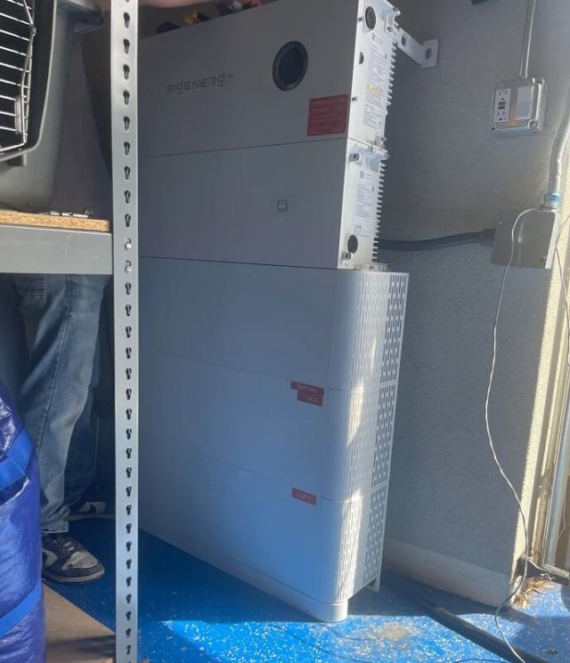 A solar battery setup.