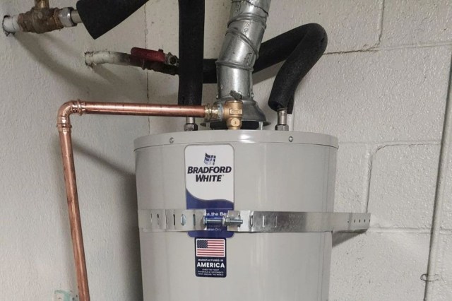 A water heater.