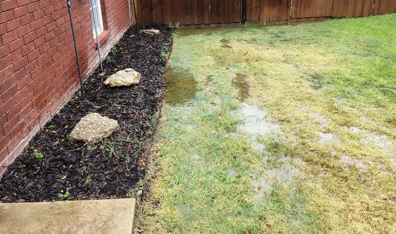A flooded yard.