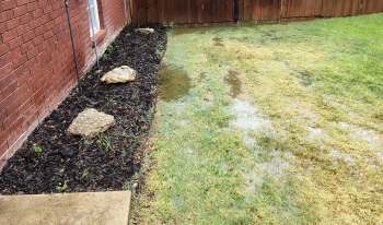 A flooded yard.