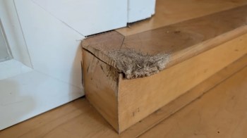 A stair in need of repair.