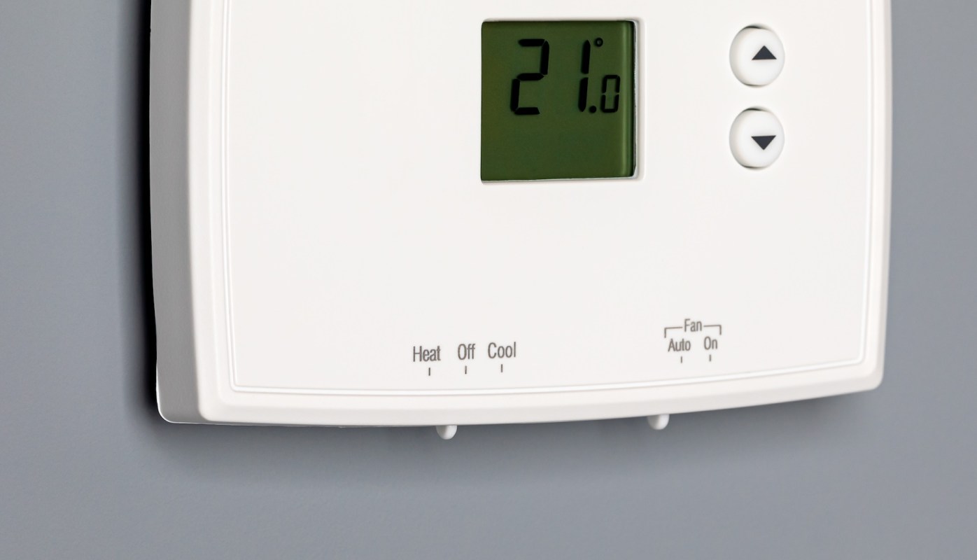 A digital thermostat.