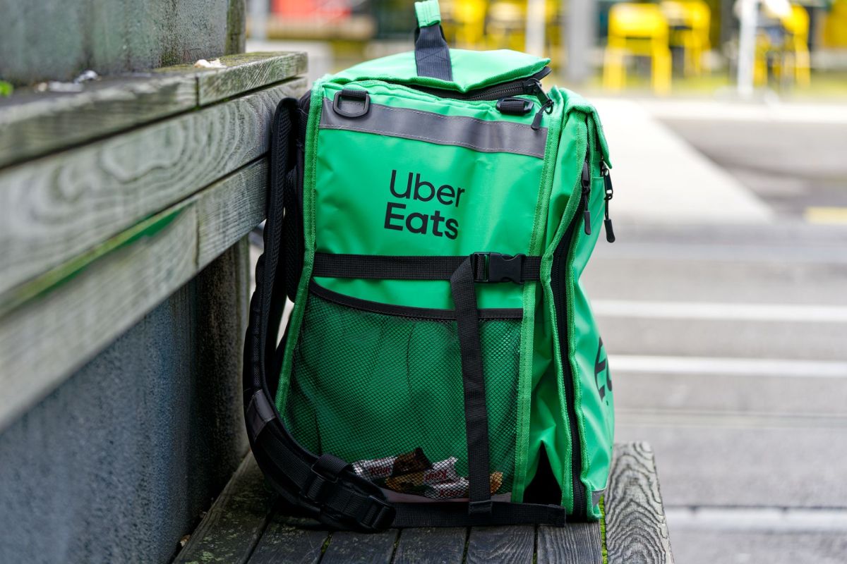 An Uber Eats food bag.