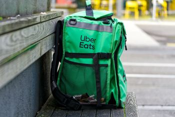 An Uber Eats food bag.
