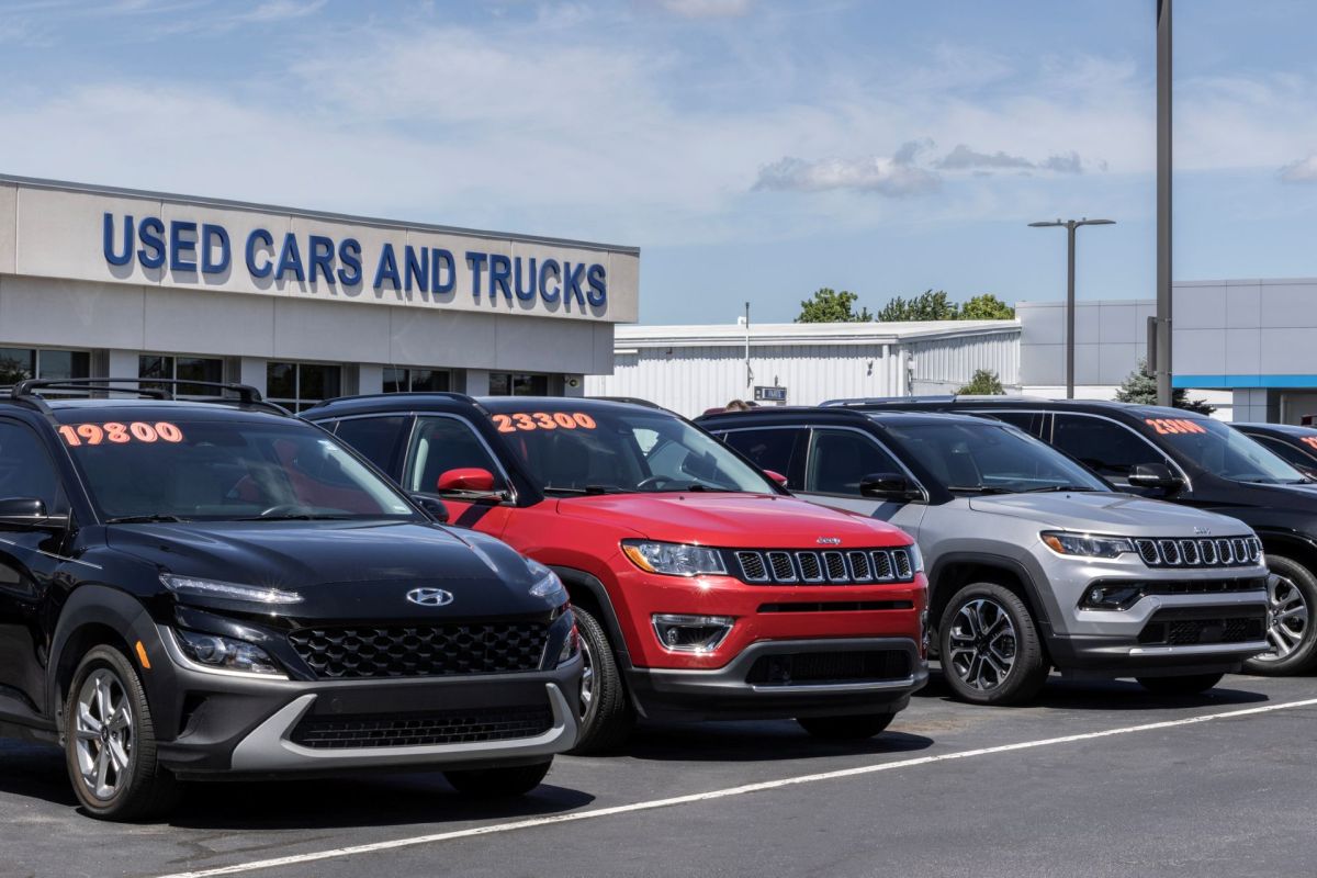 A used car lot.