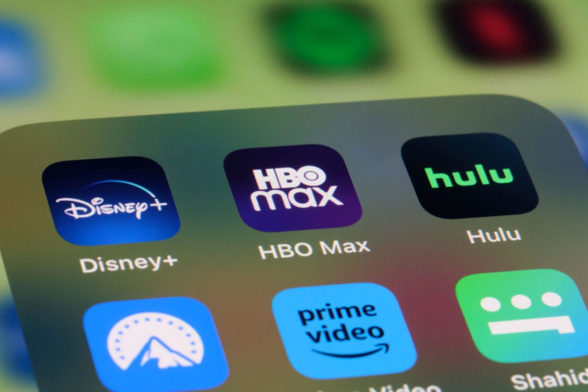 Streaming service apps on a smartphone.