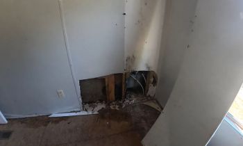 A house with major water damage.