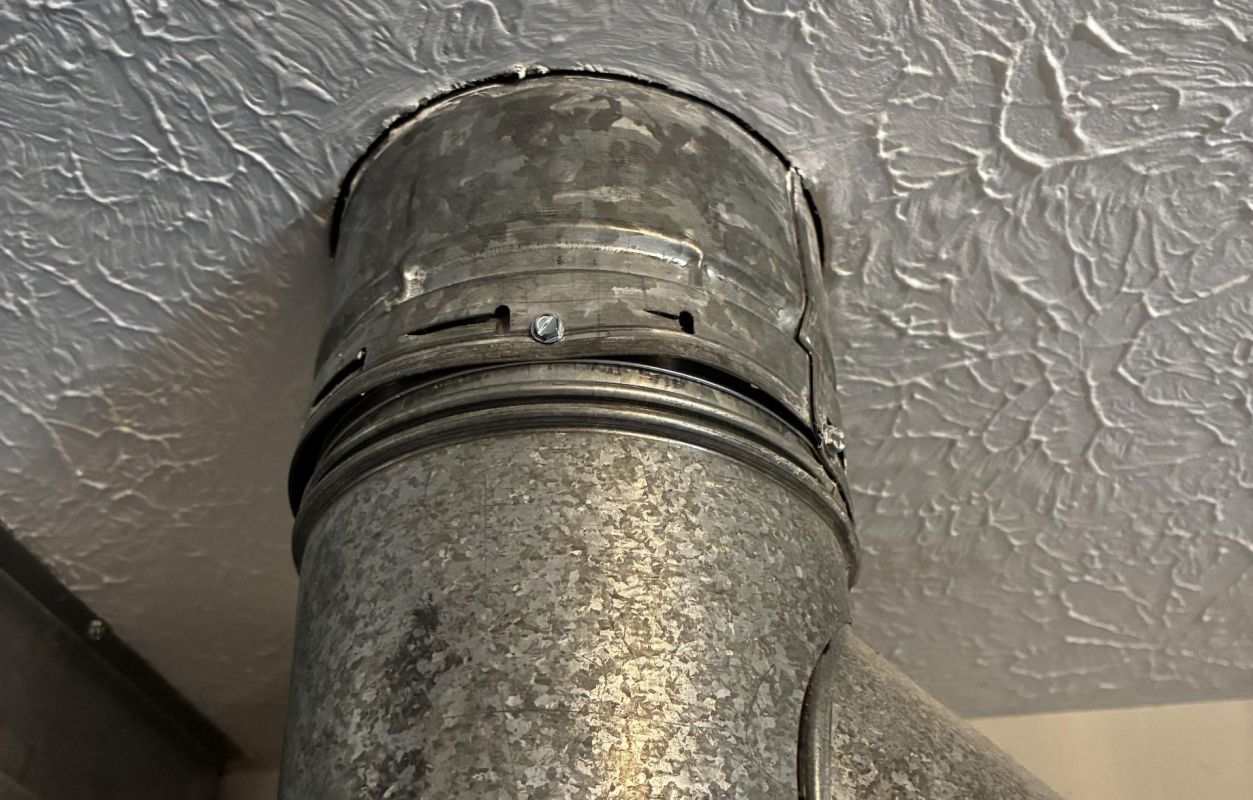 A water heating flue pipe.