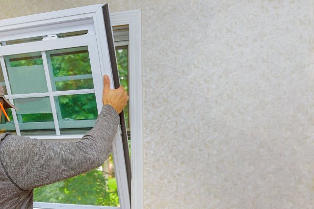 A worker installing a new window.