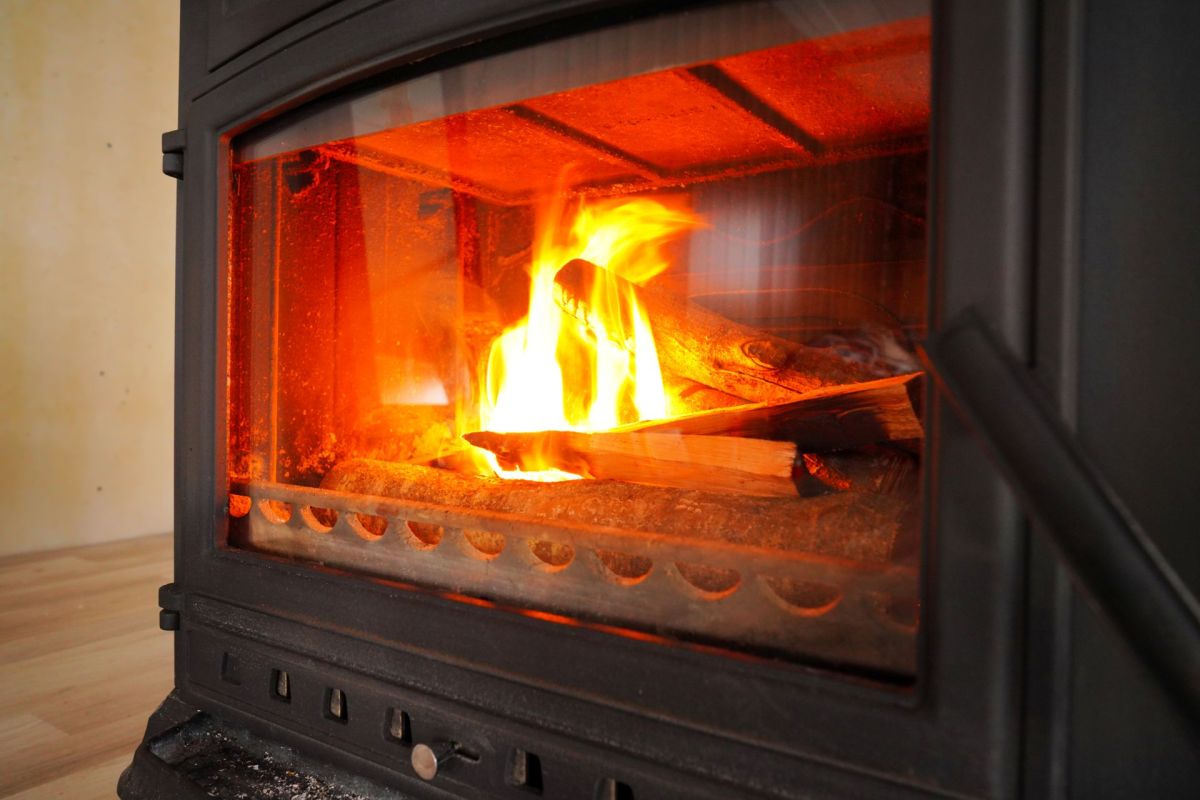 A wood stove.