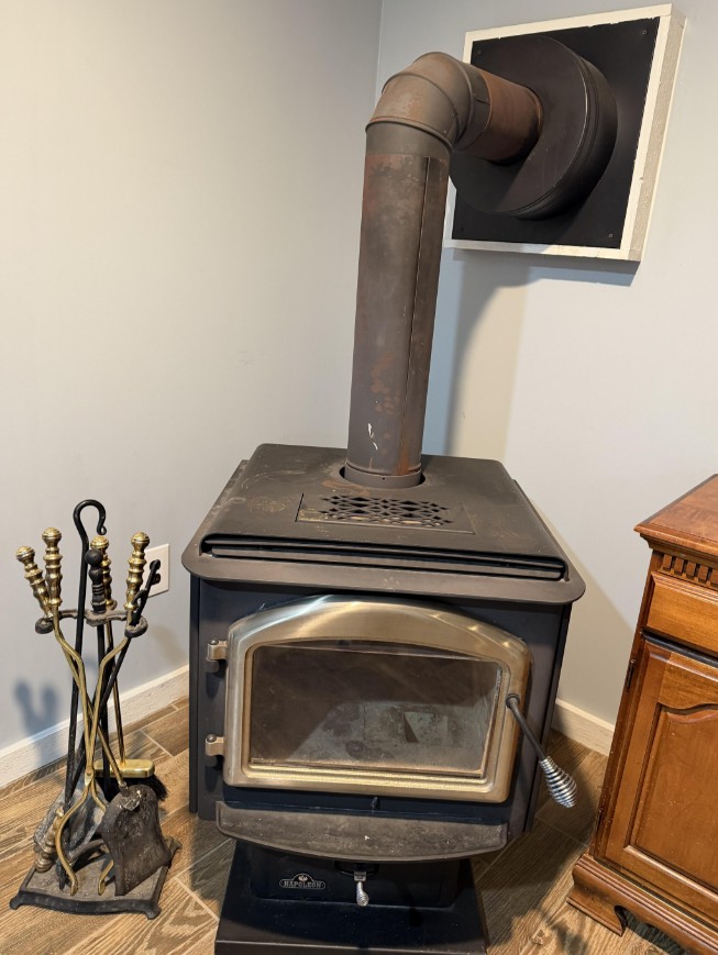 An old wood stove.